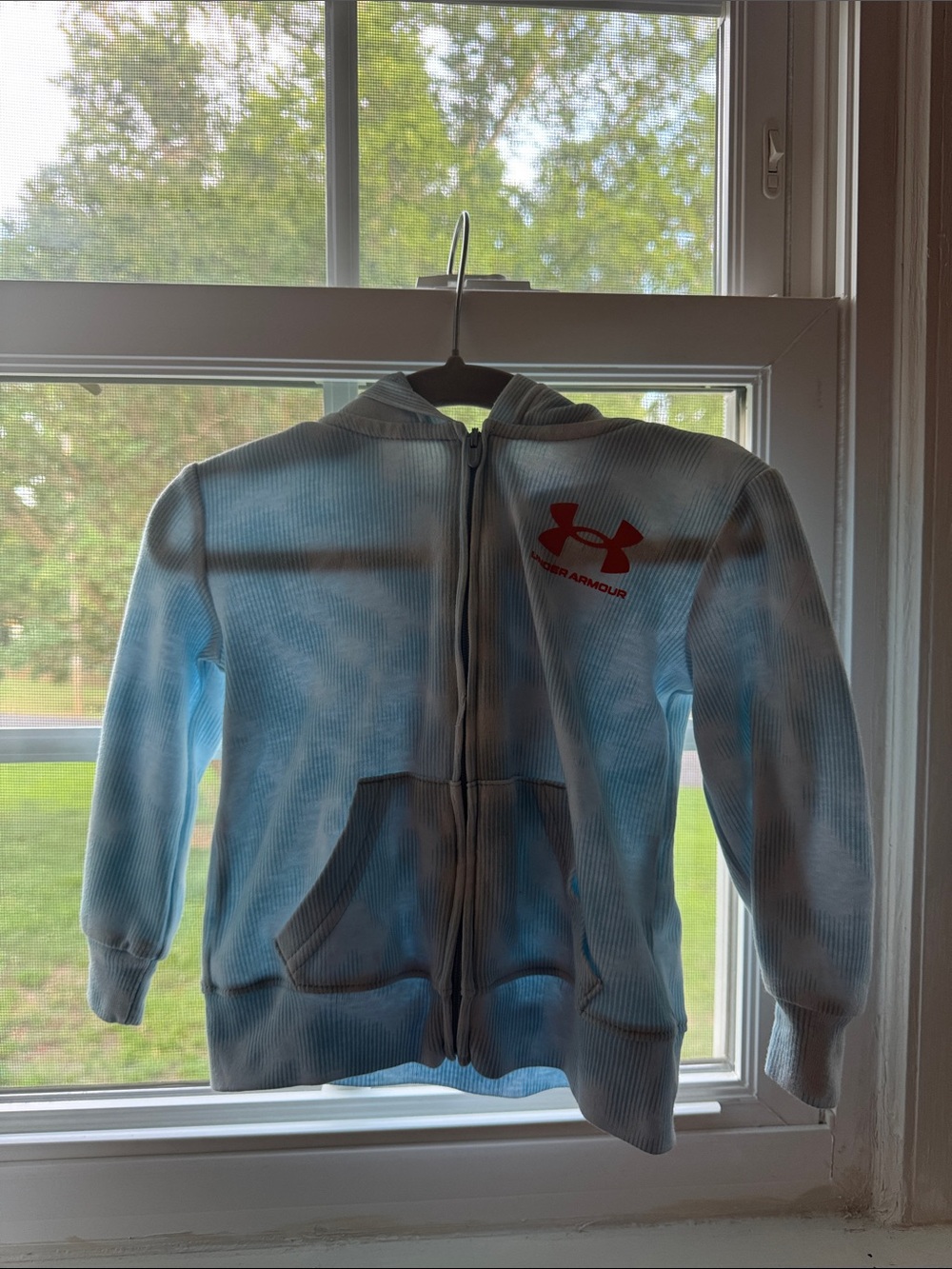 Under Armour Kids Light Blue Hooded Zip Jacket with Logo